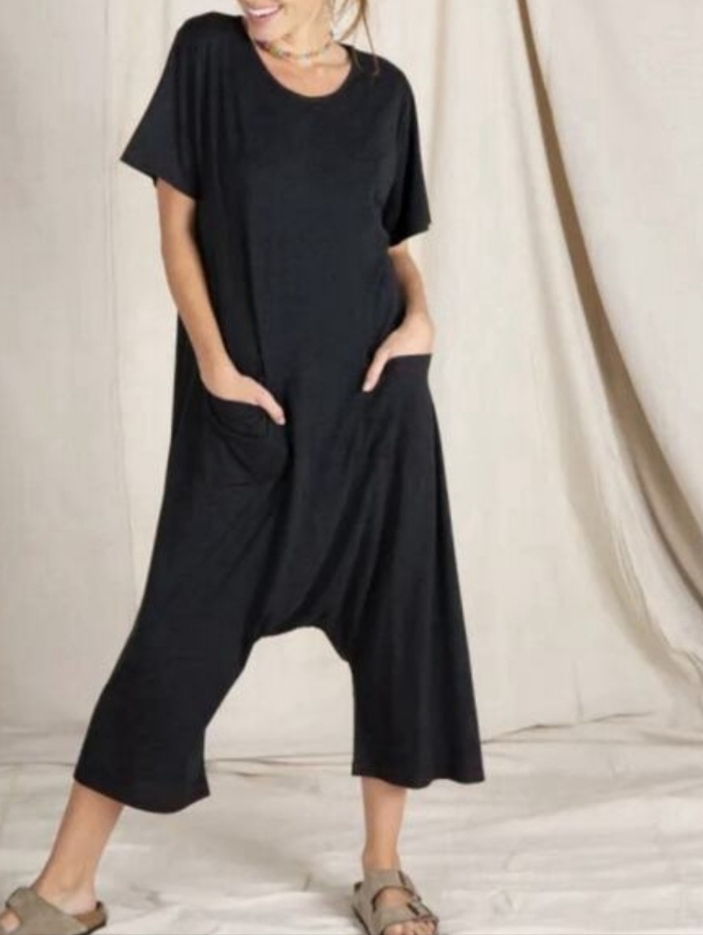 Natural Life Nomad Knit Relaxed Jumpsuit with Pockets